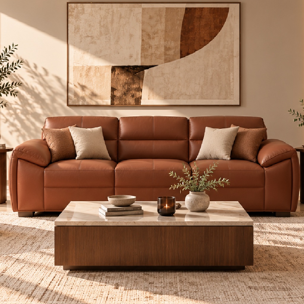 Carmel 3+1+1 leatherette sofa by Furniverse