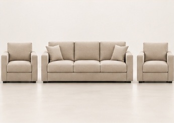 Five seater sofa set configuration with matching armchairs
